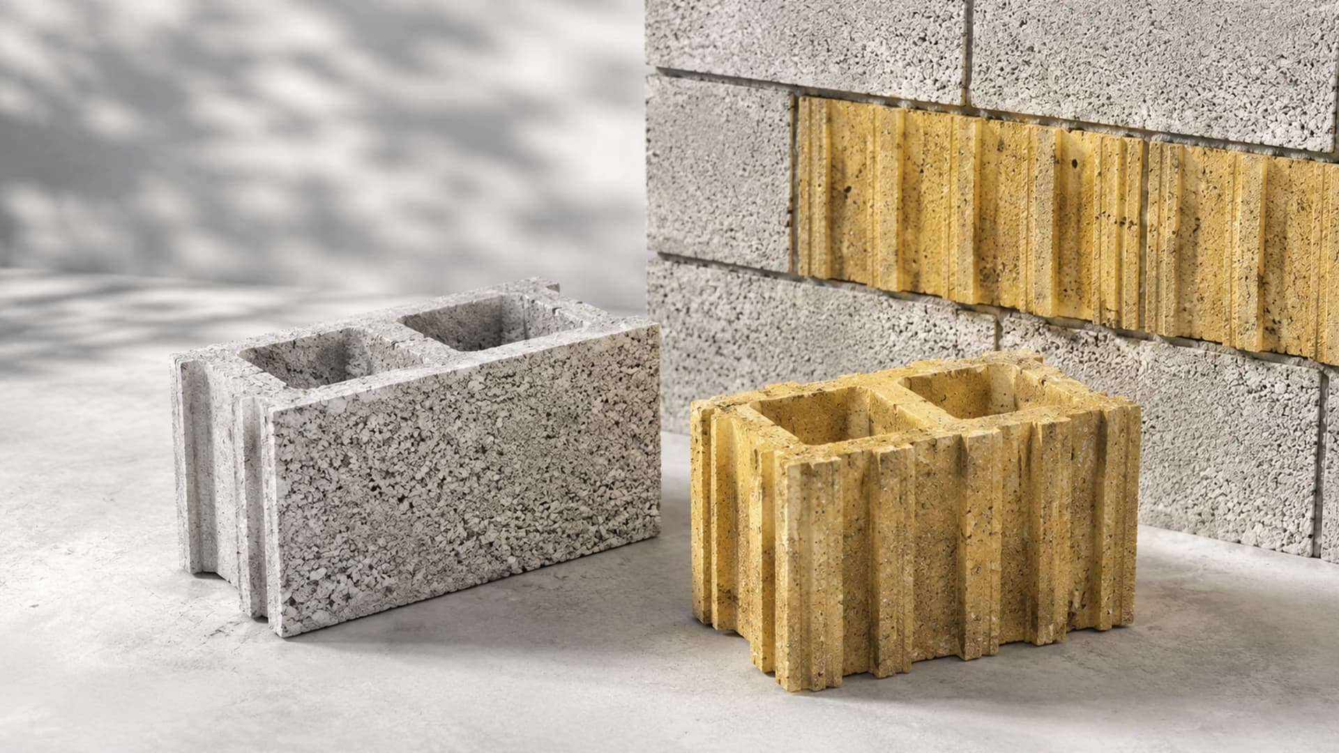 Özbeton 20×40×20 cm beton duvar elemanları — kırma ve fugalı blok briket çeşitleri
