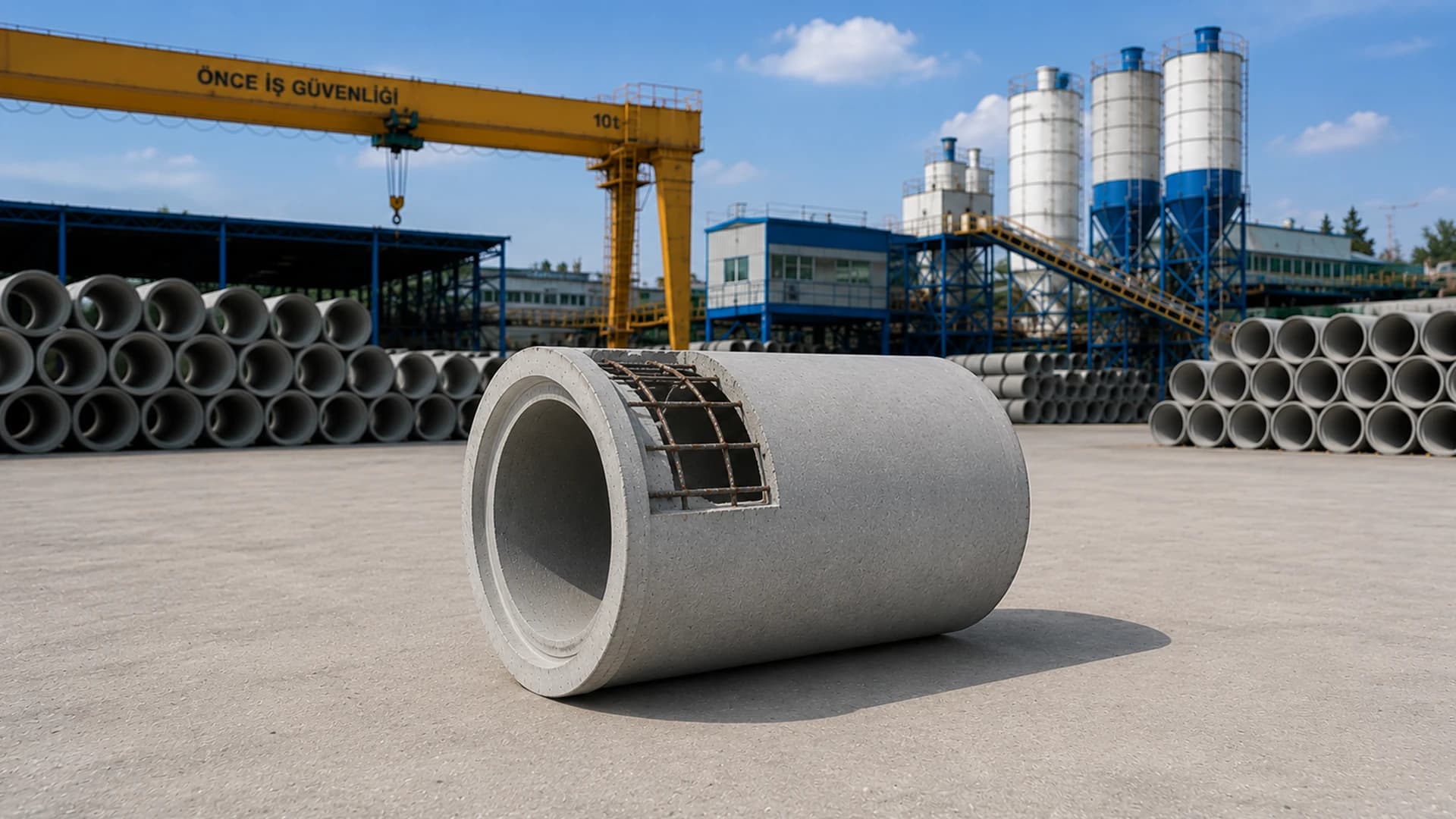 Özbeton Ø1600–Ø2400 mm lamba zıvanalı betonarme boru, büyük çaplı kanalizasyon altyapı sistemi