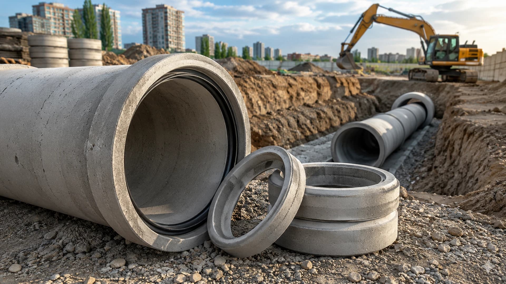 Ümraniye altyapı projesi için hazırlanmış muflu beton borular