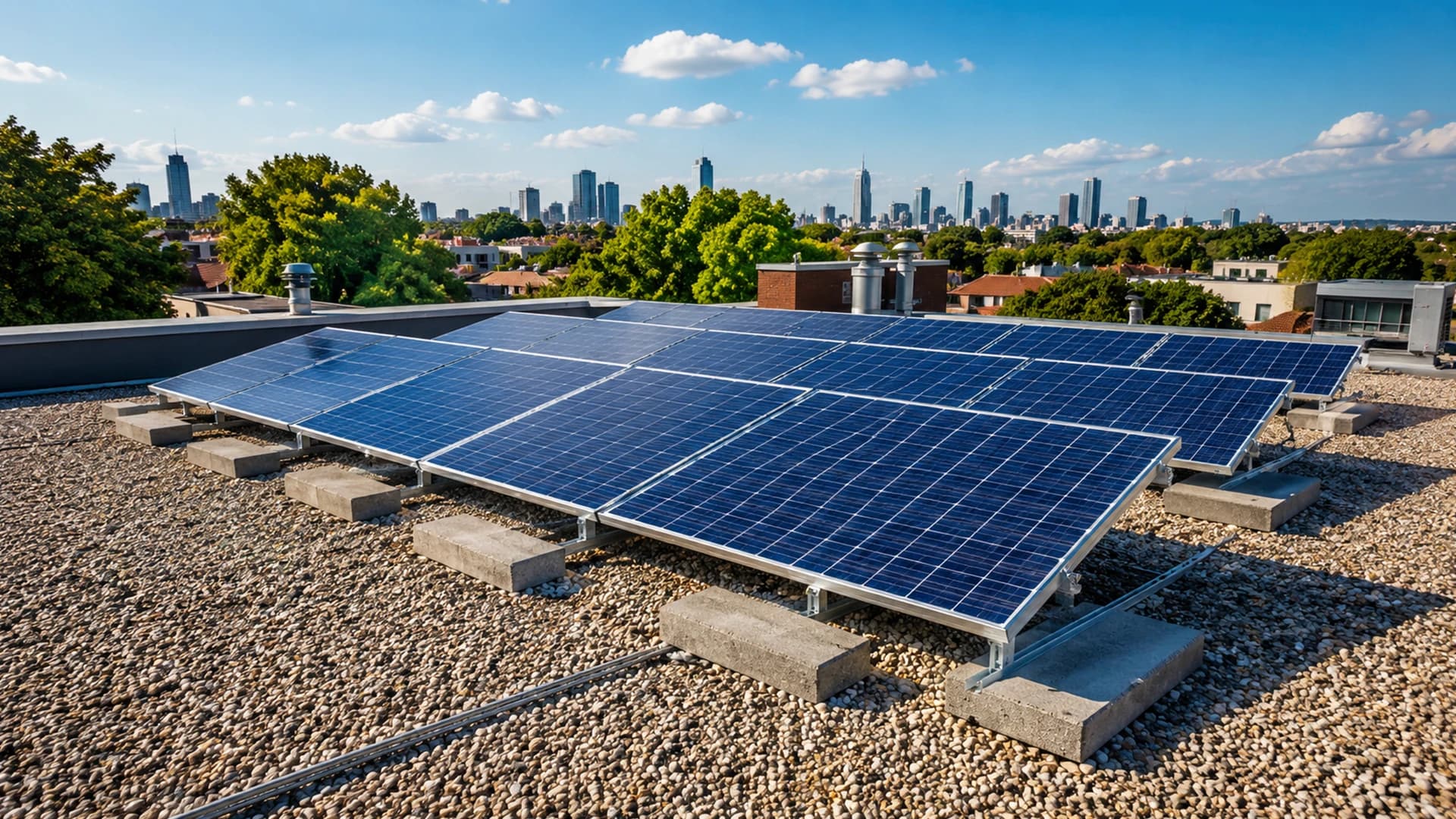 Özbeton güneş enerjisi santralleri için üretilmiş beton GES ağırlık balastı, çatıya delik açmadan panel sabitleme